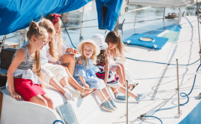 Фотосессия на яхте с детьми